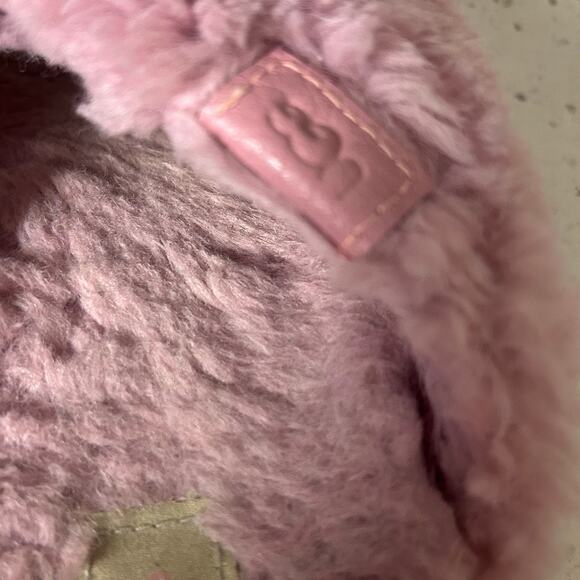 UGG Fuzz Sugar cross strap slide platform sandals in shell size 7 - Picture 8 of 14